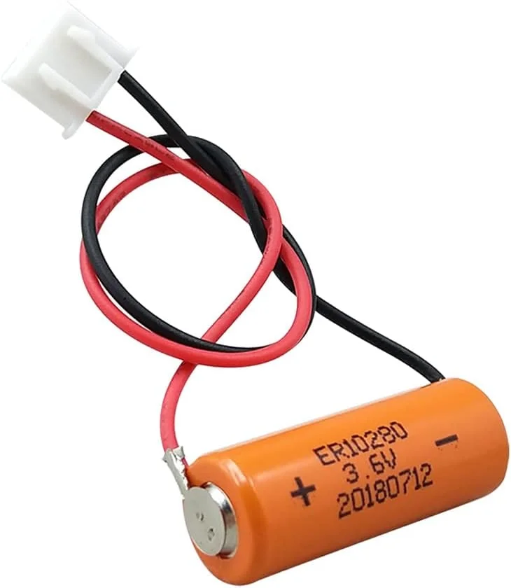 JINGMM 1 عدد باتری لیتیومی غیر قابل شارژ ER10280 3.6V 450mAh برای کنتورهای صنعتی PLC مدل FX2NC-32BL (دوشاخه سفید)