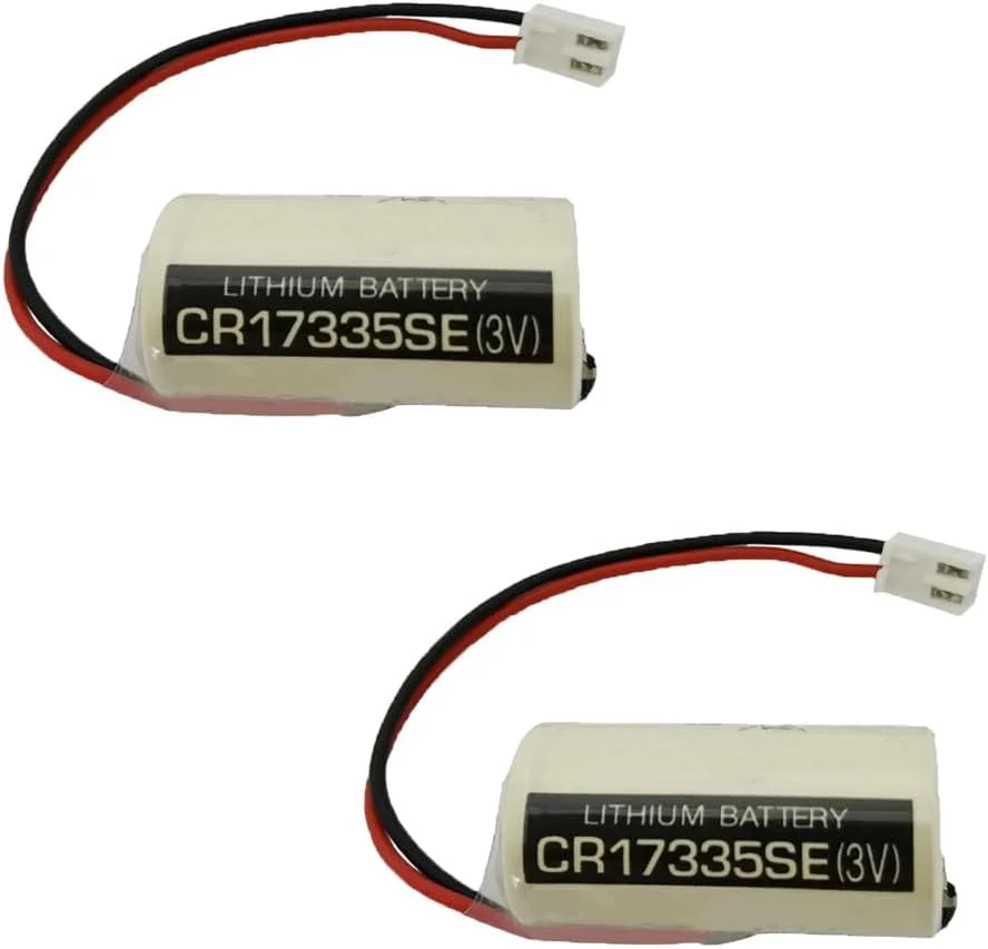 JINGMM دو عدد باتری لیتیومی غیر قابل شارژ CR17335SE 3V 1800mAh سایز 2/3A برای کاربردهای صنعتی و حافظه با پلاگ سفید