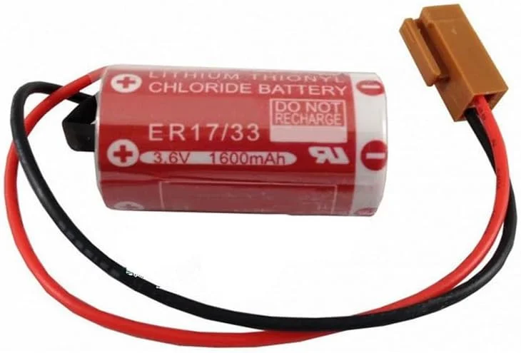 JINGMM بسته 10 عددی باتری ER17/33 3.6V 1600mAh 2/3A PLC غیر قابل شارژ برای کنترل صنعتی با پلاگ قهوه ای