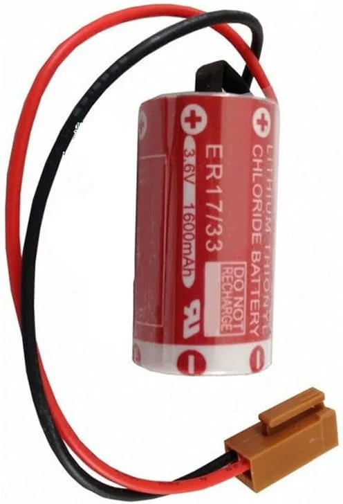 JINGMM 2 عدد باتری ER17/33 3.6V 1600mAh 2/3A PLC غیر قابل شارژ برای کنترل صنعتی با پلاگ قهوه ای