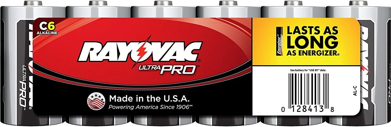 باتری های قلمی Rayovac C، باتری های آلکالاین Ultra Pro C Cell، بسته 6 عددی