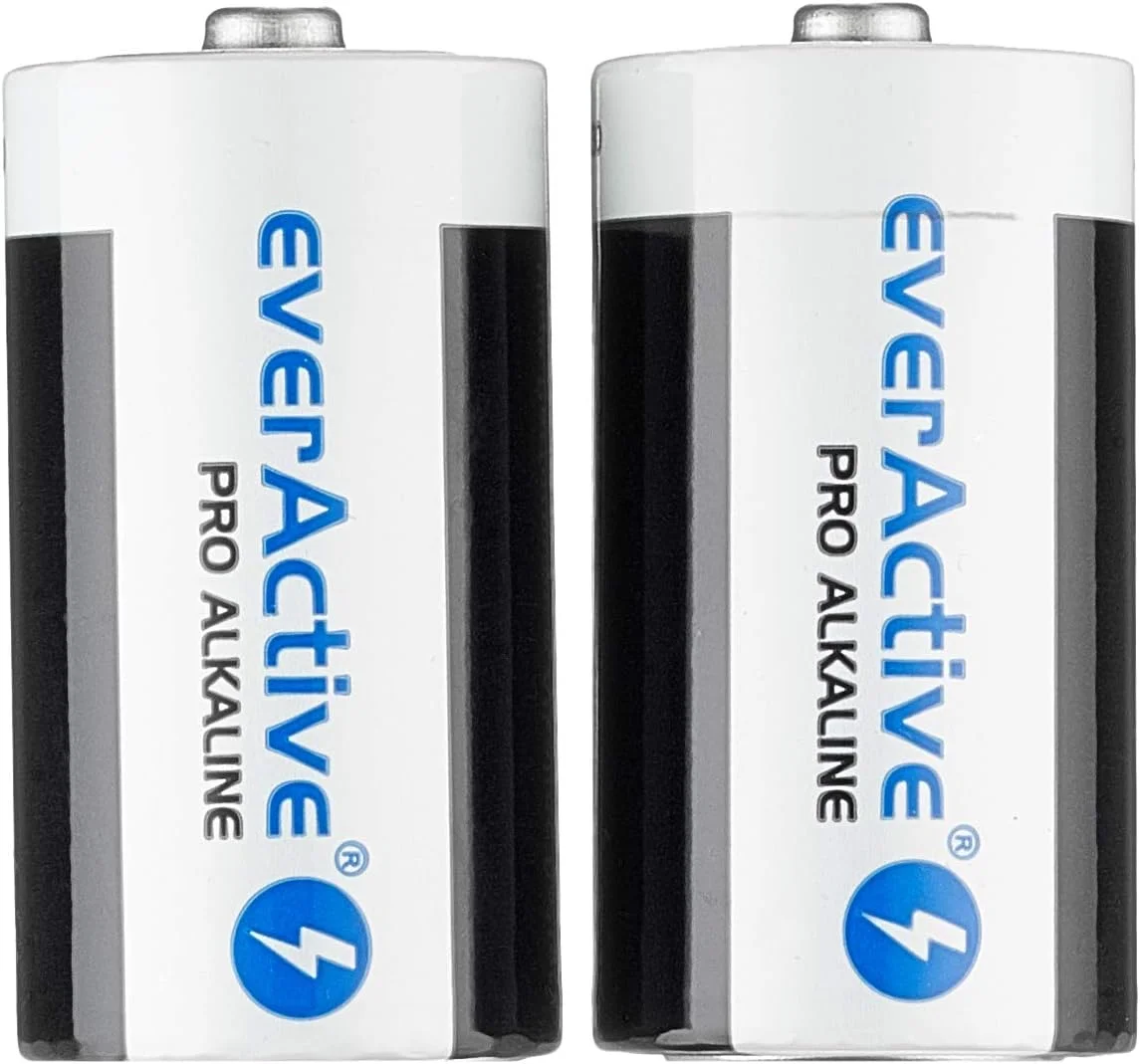 بسته 2 عددی باتری قلمی C EverActive Pro Alkaline Baby LR14 R14 1.5V با بالاترین عملکرد و ماندگاری 10 ساله - 1 کارت بلیستر