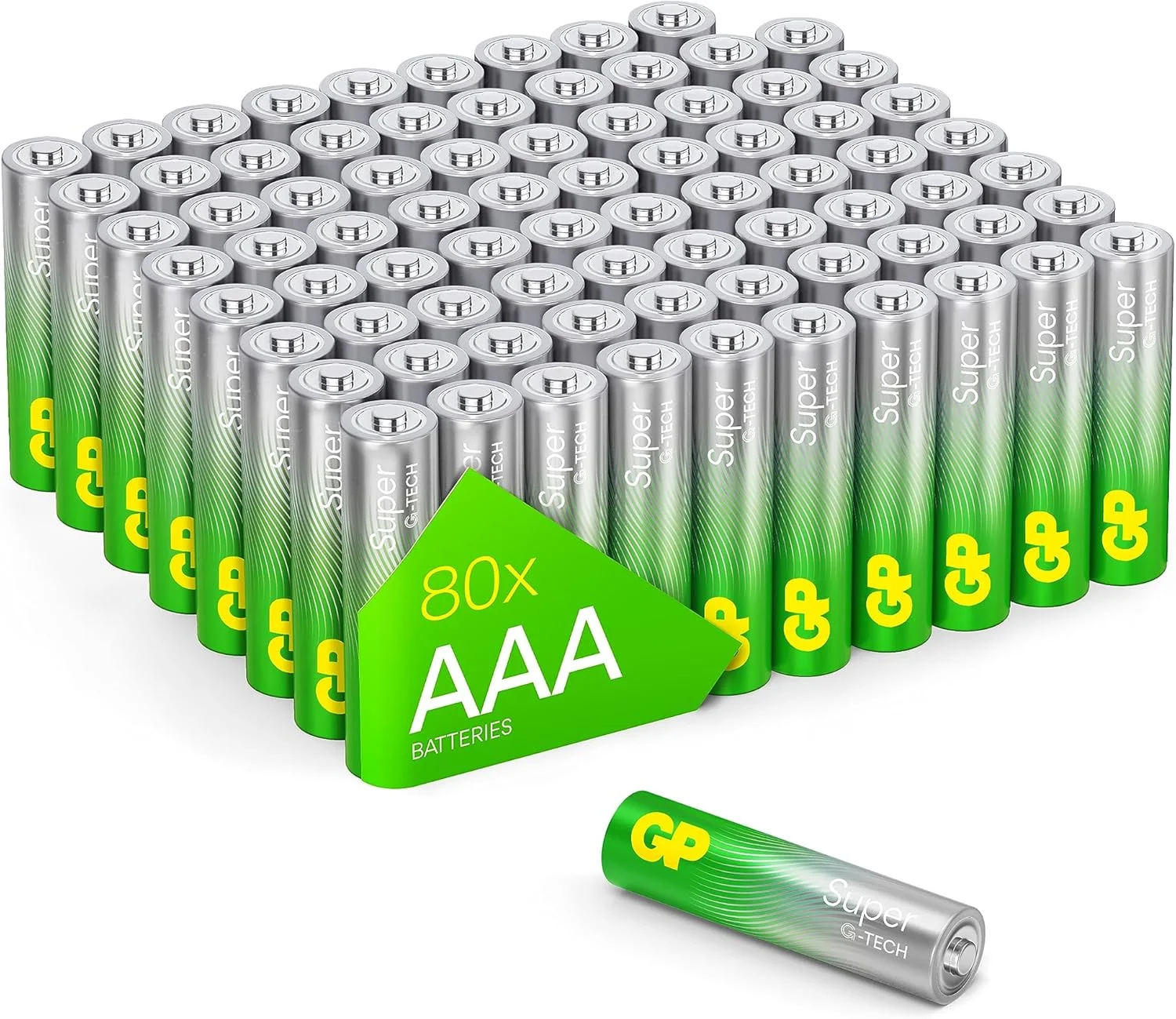 باتری های آلکالاین سوپر GP مدل AAA Micro، LR03، 1.5 ولت، بسته 80 عددی، ایده آل برای تامین انرژی دستگاه های روزمره - فناوری جدید G-Tech