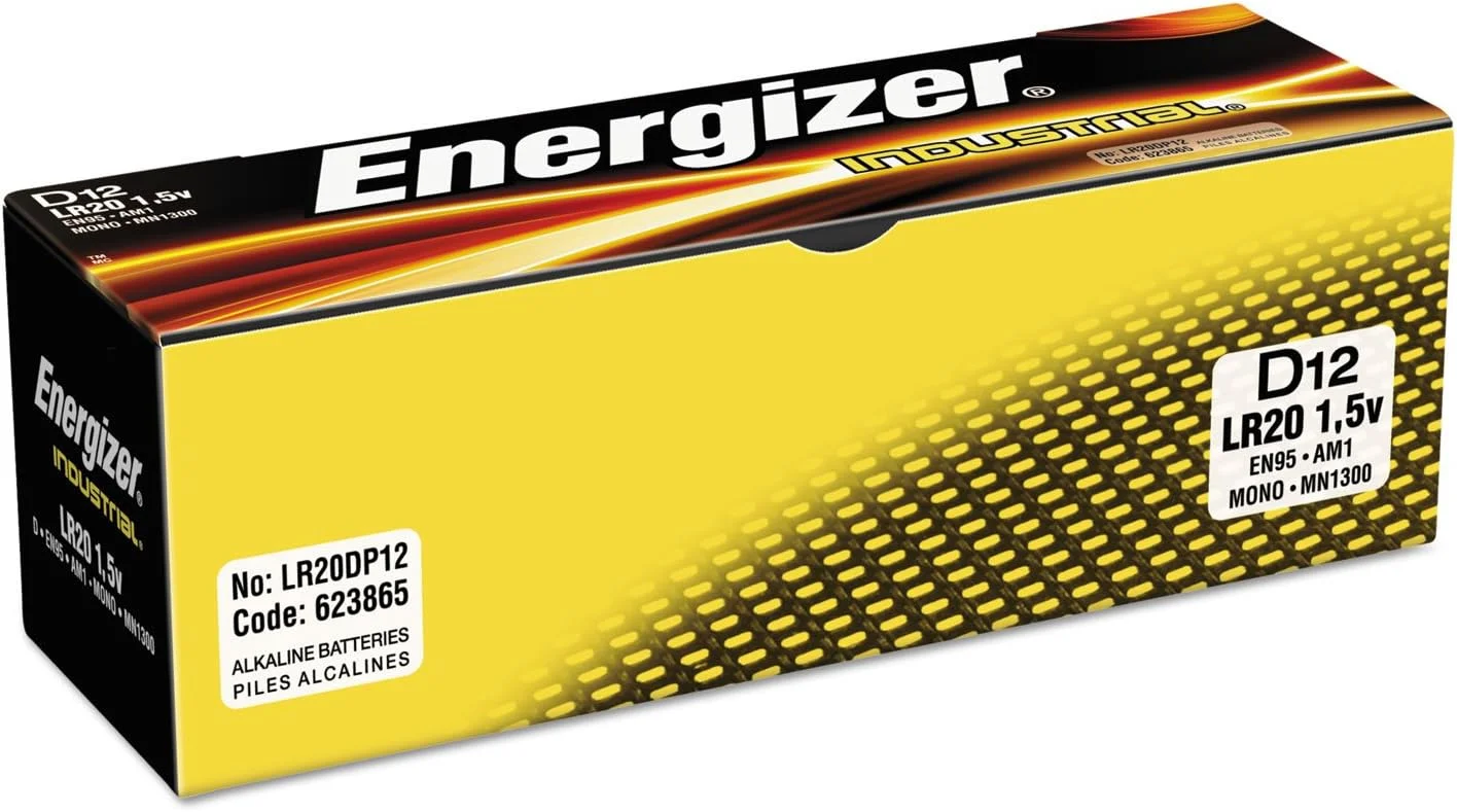 باتری های آلکالاین سایز D مدل EN95 Energizer Industrial: بسته 24 عددی
