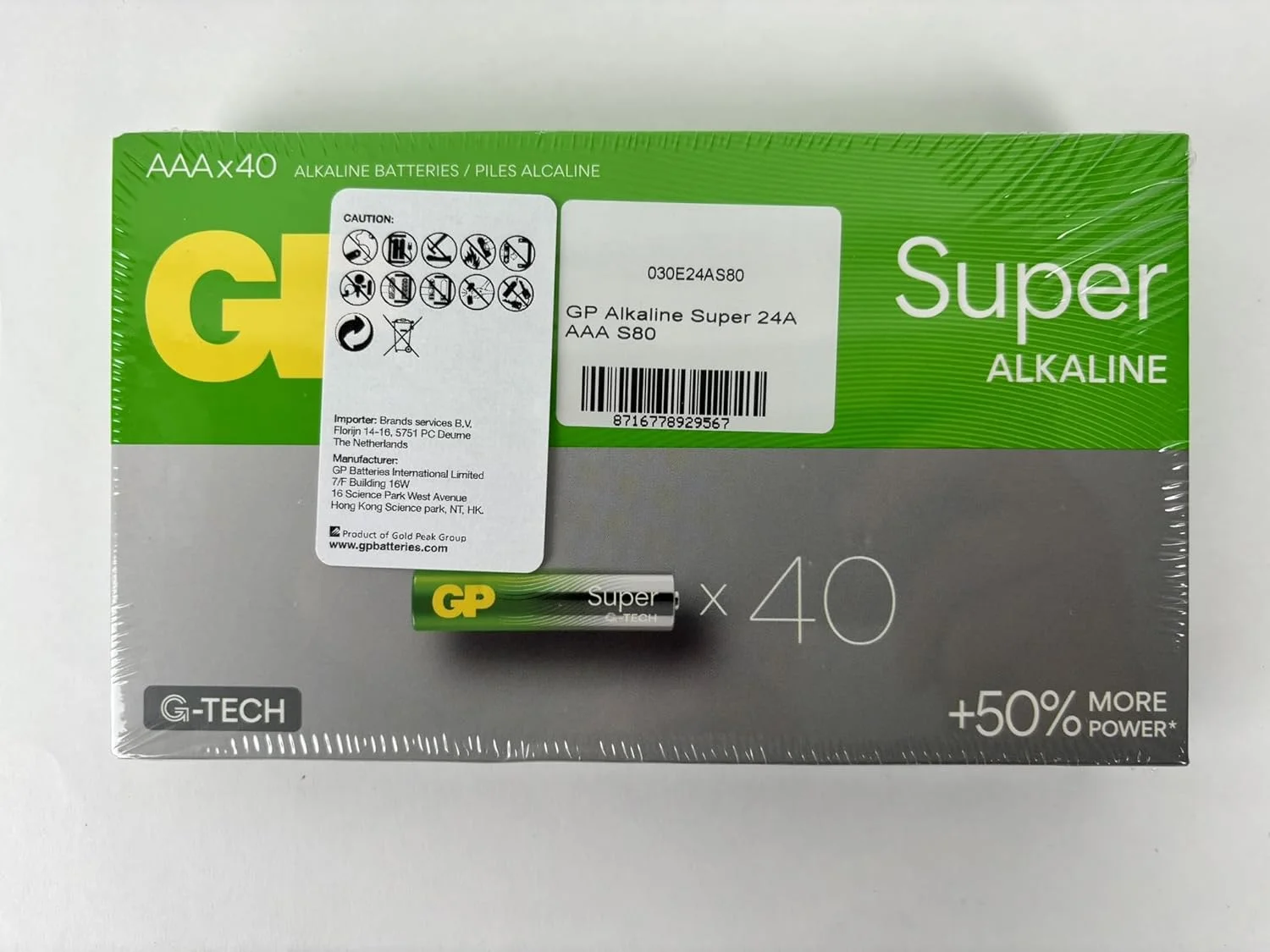 باتری های آلکالاین سوپر GP مدل AAA Micro، LR03، 1.5 ولت، بسته 80 عددی، ایده آل برای تامین انرژی دستگاه های روزمره - فناوری جدید G-Tech