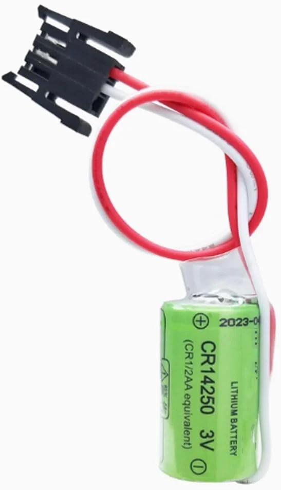 JINGMM یک عدد باتری لیتیومی غیر قابل شارژ CR14250 3V 850mAh PLC برای CR14250SE، CJ1W-BAT01، Servo 1747-BA (همراه با پلاگین مشکی کنترل صنعتی PLC)