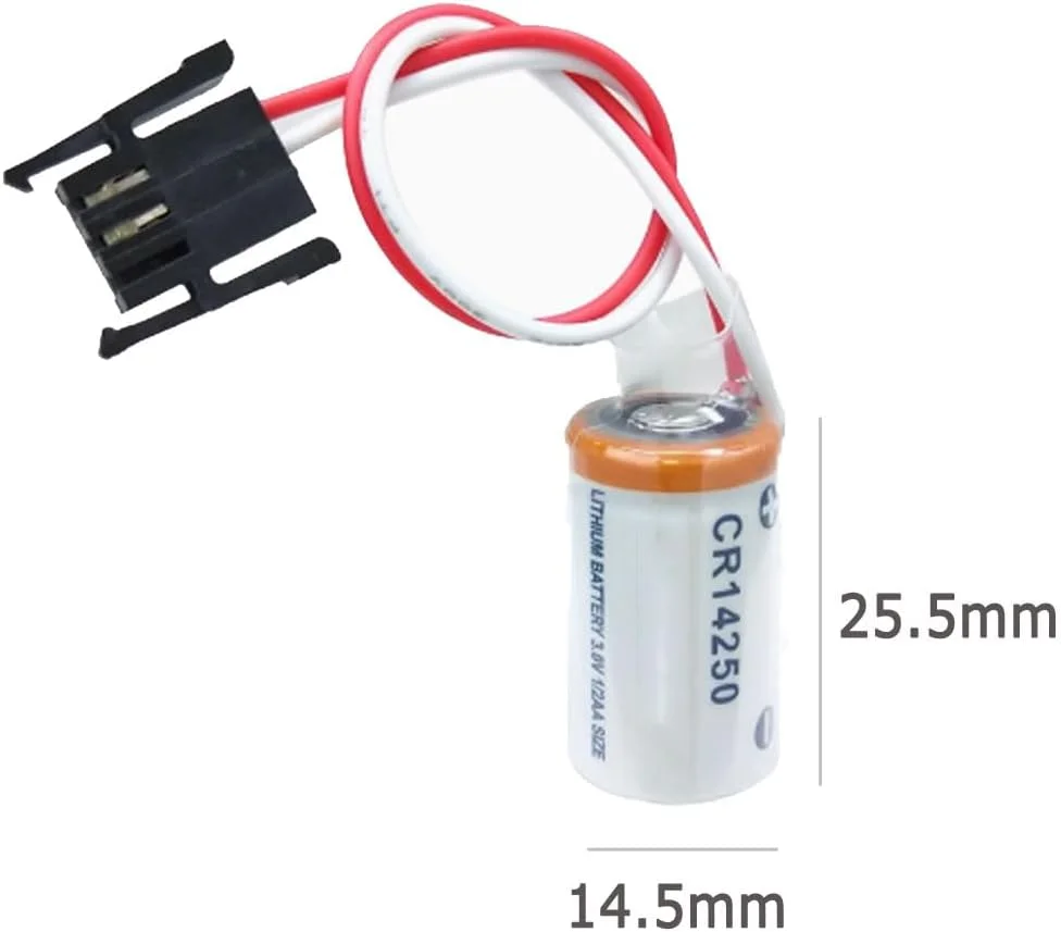 JINGMM یک عدد باتری لیتیومی غیر قابل شارژ CR14250 3V 600mAh (با پلاگین مشکی کنترل صنعتی PLC)