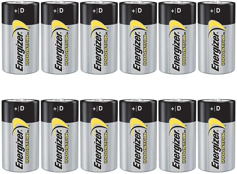 باتری آلکالاین سایز D یکبار مصرف صنعتی Energizer 636108 (بسته 12 عددی)
