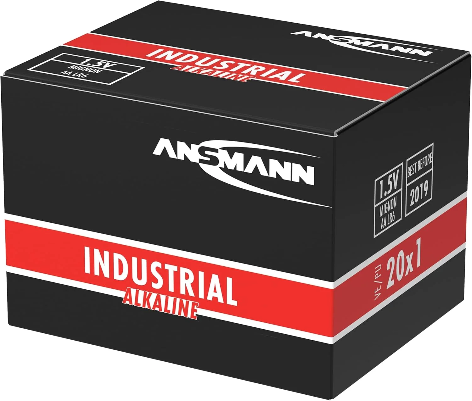 باتری های آلکالاین صنعتی AA مدل 1502-0002 انسمان (20 عدد باتری قلمی AA LR6، 1.5 ولت، ظرفیت: 2700 میلی آمپر ساعت)