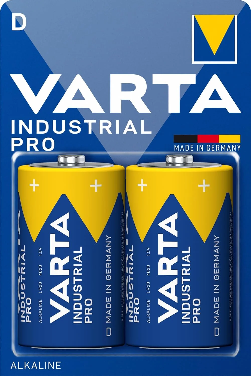 باتری مونو VARTA D، بسته 20 عددی، Industrial Pro، باتری آلکالاین، 1.5 ولت، بسته ذخیره سازی، ساخت آلمان باتری مونو VARTA D، بسته 20 عددی، Industrial Pro، باتری آلکالاین، 1.5 ولت، بسته ذخیره سازی، ساخت آلمان