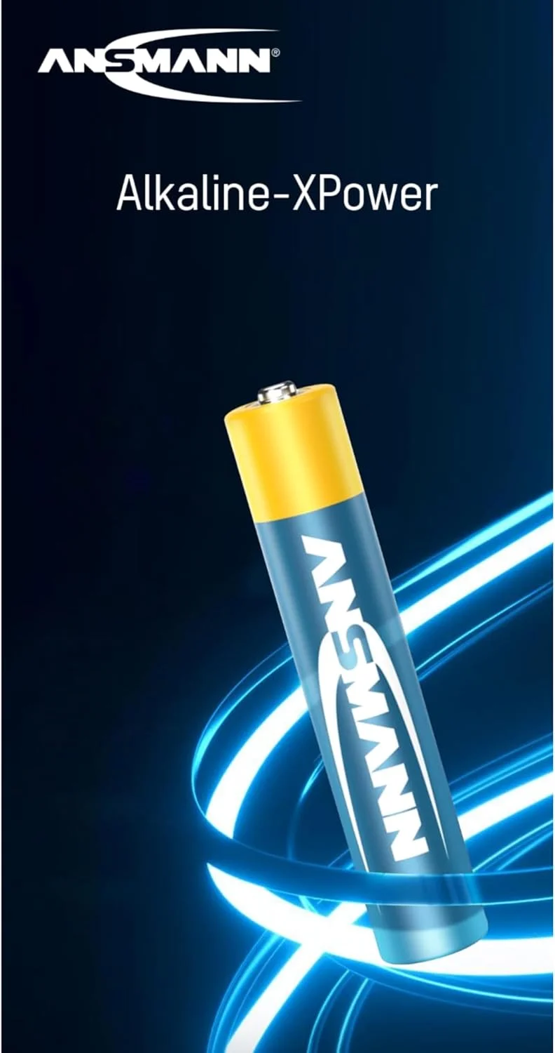 بسته 4 عددی باتری قلمی آلکالاین صنعتی AA LR6 / نیم قلمی AAA LR03 1.5 ولت X Power حسنات Essentials انسمان، بسته بندی بلیستر زرد رنگ با ماندگاری 7 سال، مناسب دوربین، تجهیزات پزشکی، چراغ قوه، کمپینگ و کنترلر (قلمی AA)