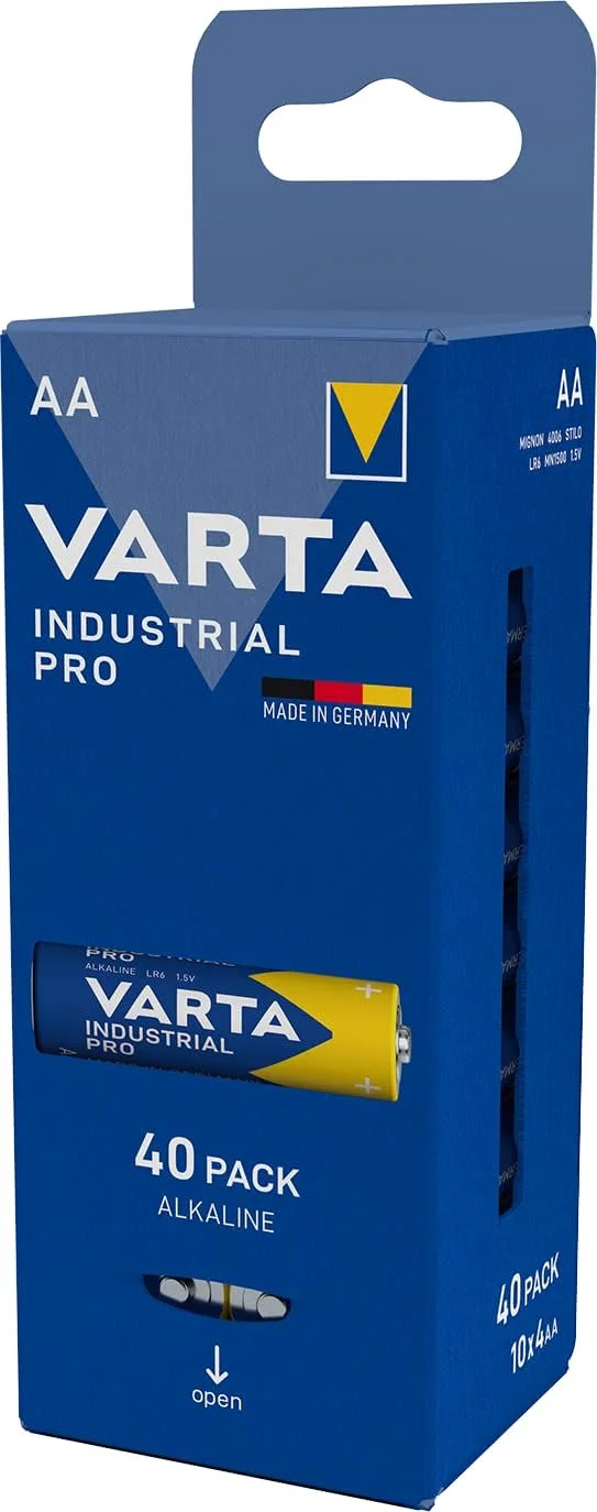 باتری صنعتی VARTA AA Mignon Alkaline Batteries LR6 - بسته 40 عددی، ساخت آلمان باتری صنعتی VARTA AA Mignon Alkaline Batteries LR6 - بسته 40 عددی، ساخت آلمان