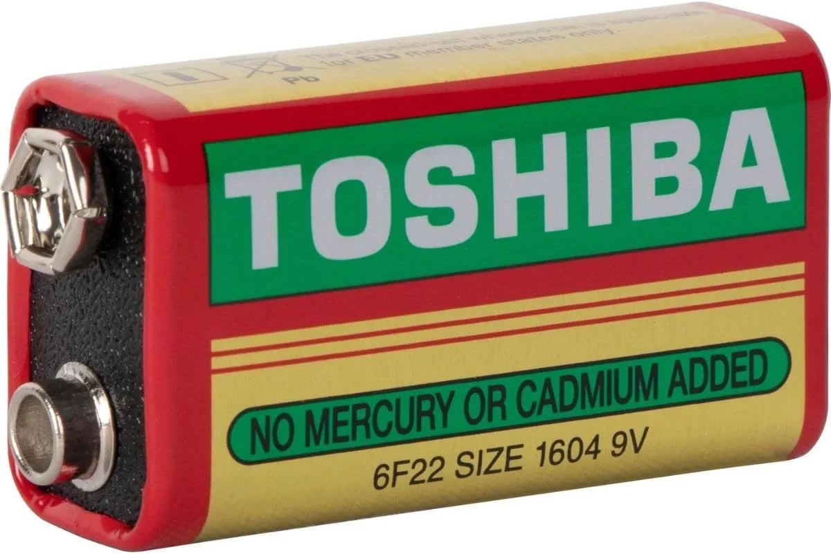 باتری کربنی زینک سنگین TOSHIBA - ایده آل برای دستگاه های کم مصرف، 9 ولت، بسته 1 عددی