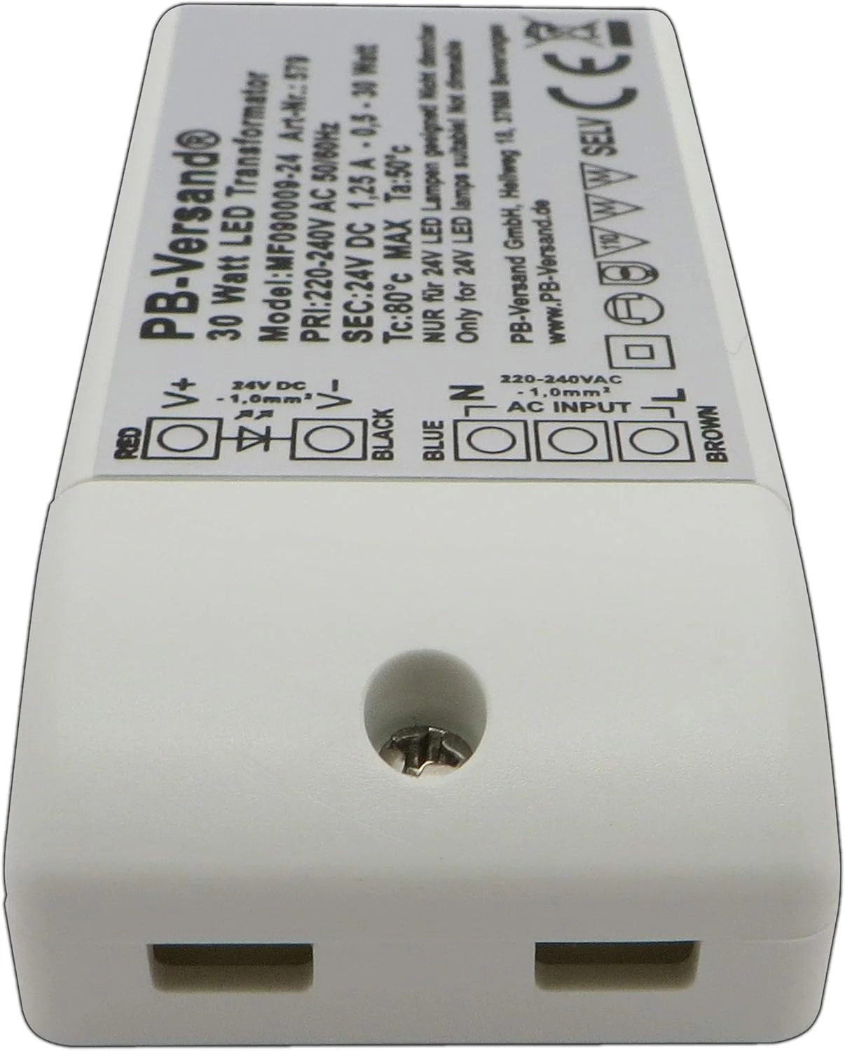 ترانسفورماتور مینی لامپ LED PB-Versand، 24 ولت DC، 30 وات (H20mm)، منبع تغذیه DC، درایور ترانسفورماتور