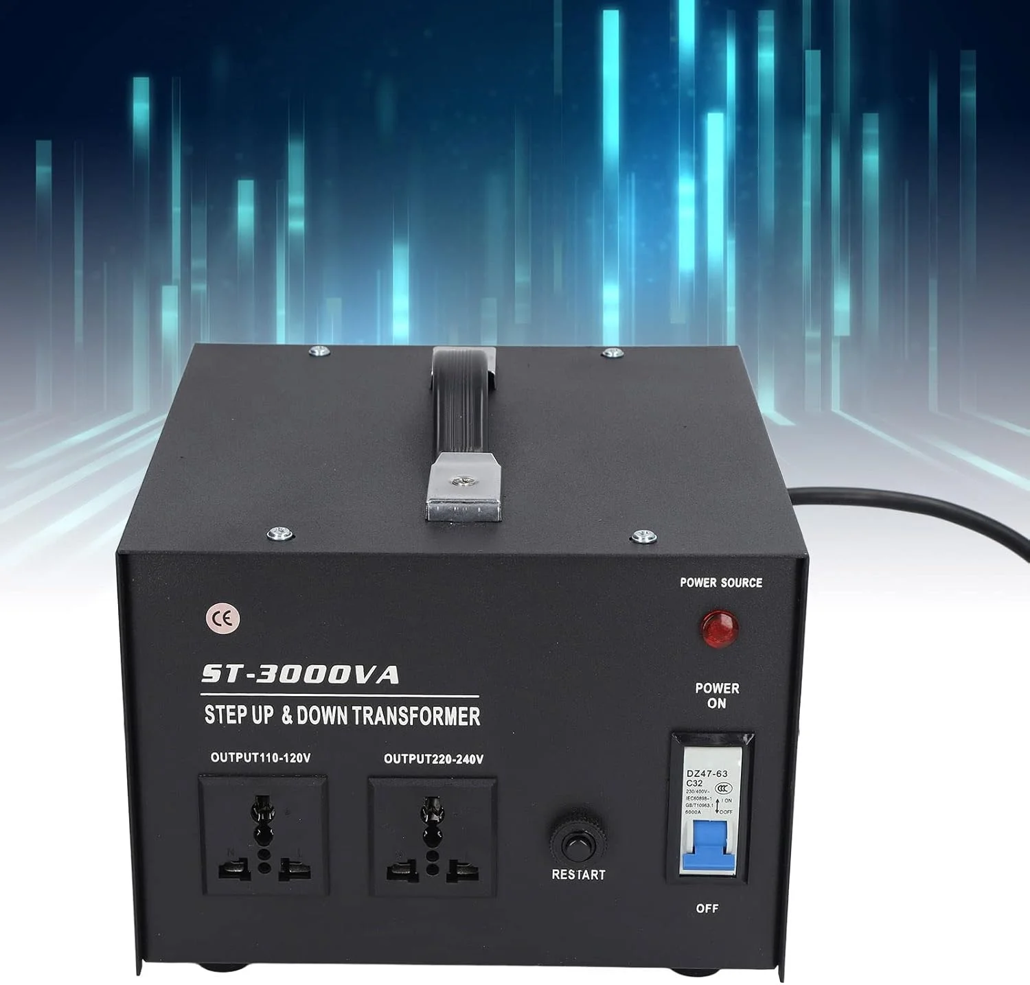 مبدل ترانسفورماتور ولتاژ AC 3000 وات افزاینده کاهنده 110 ولت به 220 ولت افزاینده 220 ولت به 110 ولت