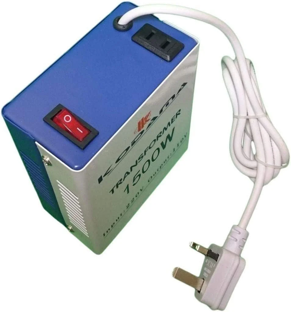 ترانسفورماتور KODAMA KT1500W تبدیل 220 ولت به 110 ولت 1500 وات، مبدل برق 220 ولت به 110 ولت 1500 وات با دوشاخه UK