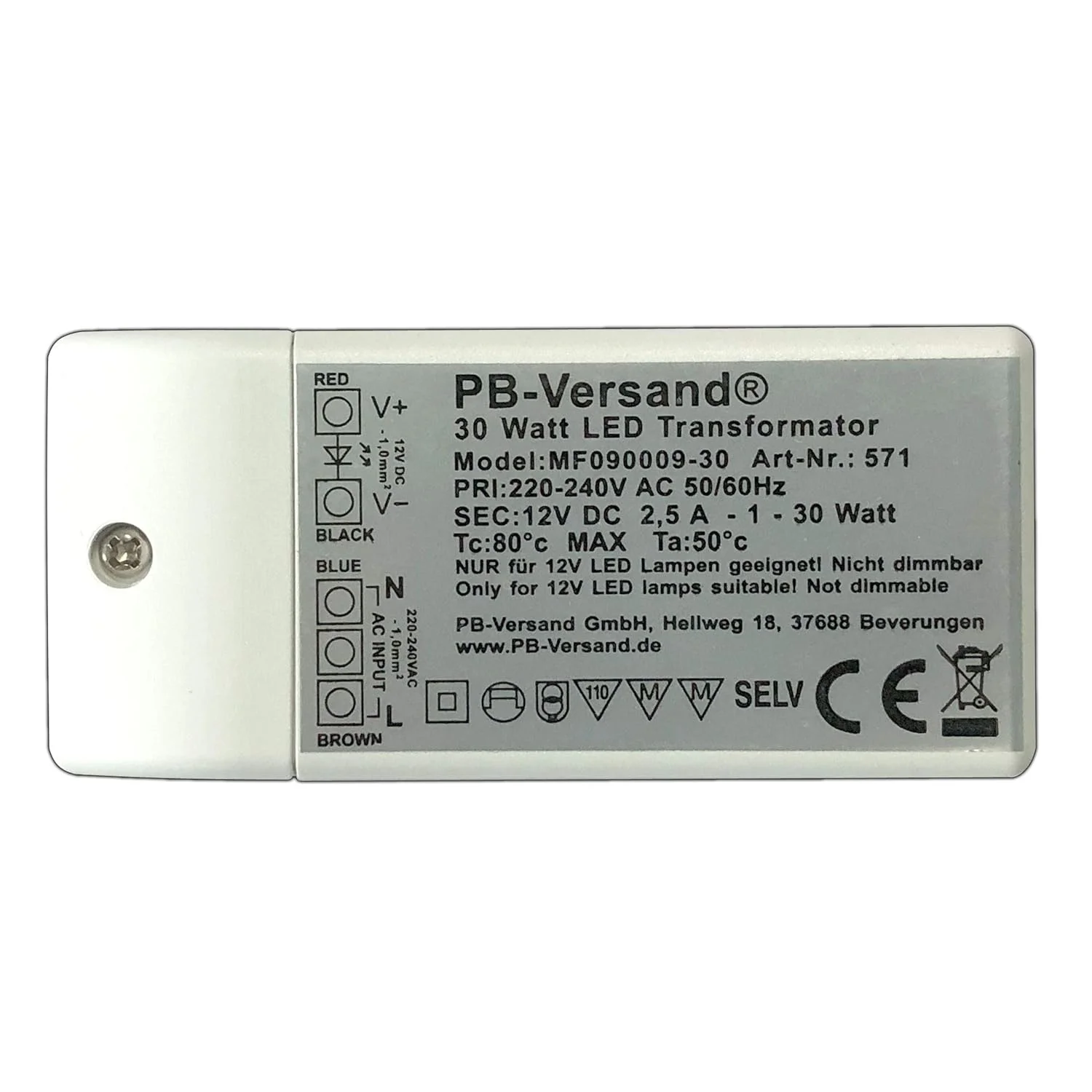 ترانسفورماتور مینی LED پی بی-ورسند 12 ولت DC 1-30 وات (ارتفاع 20 میلی متر) منبع تغذیه DC ترانسفورماتور درایور ترانسفورماتور LED ولتاژ پایین