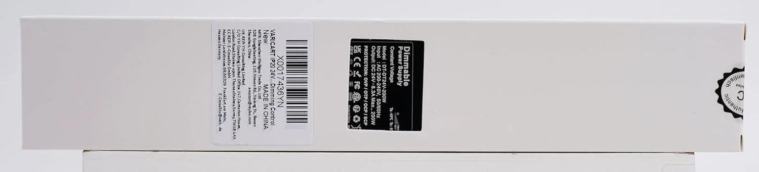 ترانسفورماتور LED واریکارت، AC 230 ولت به DC 24 ولت 8300 میلی آمپر 200 وات، درایور LED دیمر شونده الکترونیکی ولتاژ پایین، منبع تغذیه سوئیچینگ ولتاژ ثابت - TRIAC و 0/1-10 ولت، بدون سوسو زدن، بدون نویز ترانسفورماتور LED واریکارت، AC 230 ولت به DC 24 ولت 8300 میلی آمپر 200 وات، درایور LED دیمر شونده الکترونیکی ولتاژ پایین، منبع تغذیه سوئیچینگ ولتاژ ثابت - TRIAC و 0/1-10 ولت، بدون سوسو زدن، بدون نویز