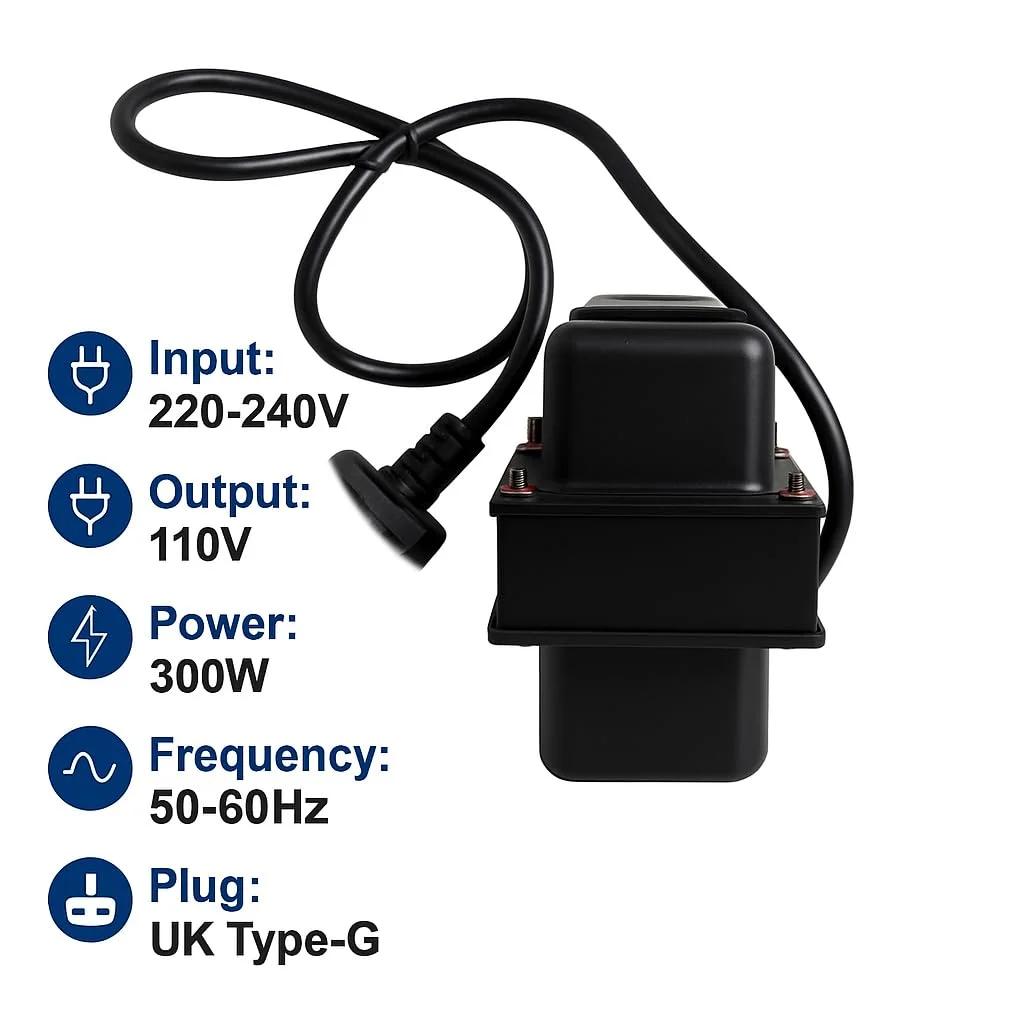 ترانسفورماتور کاهنده ولتاژ 300 وات LEDora LSTC-300 – تبدیل 220 ولت به 110 ولت – مبدل برق دارای گواهینامه CE با محافظت حرارتی – طراحی جمع و جور و آماده به کار برای لوازم خانگی ایالات متحده و ژاپن