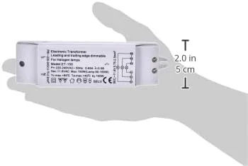 ترانسفورماتور هالوژن الکترونیکی Transmedia 230 ولت به 12 ولت 50-150 وات با محافظت در برابر اضافه بار و ایمنی دما 160 x 46 x 33 میلی متر 1 ترانسفورماتور