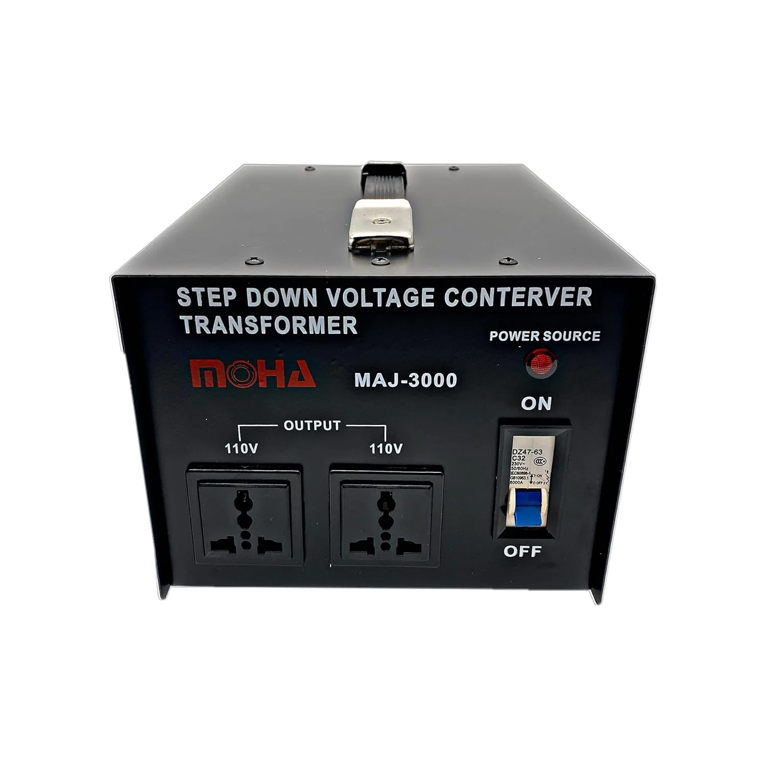 مبدل ولتاژ سنگین 3000 واتی MOHA - ترانسفورماتور کاهنده 220 ولت به 110 ولت با محافظت از مدار (دارای گواهینامه CE)