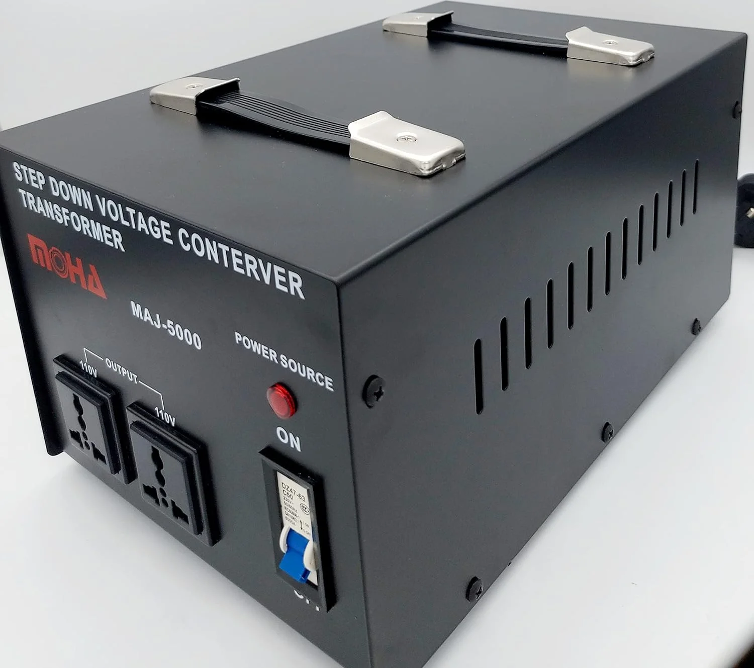 مبدل ولتاژ 5000 وات حداکثر MOHA - مبدل برق سنگین کاهنده AC 220V به AC 110V - محافظت از مدار - دارای گواهینامه CE