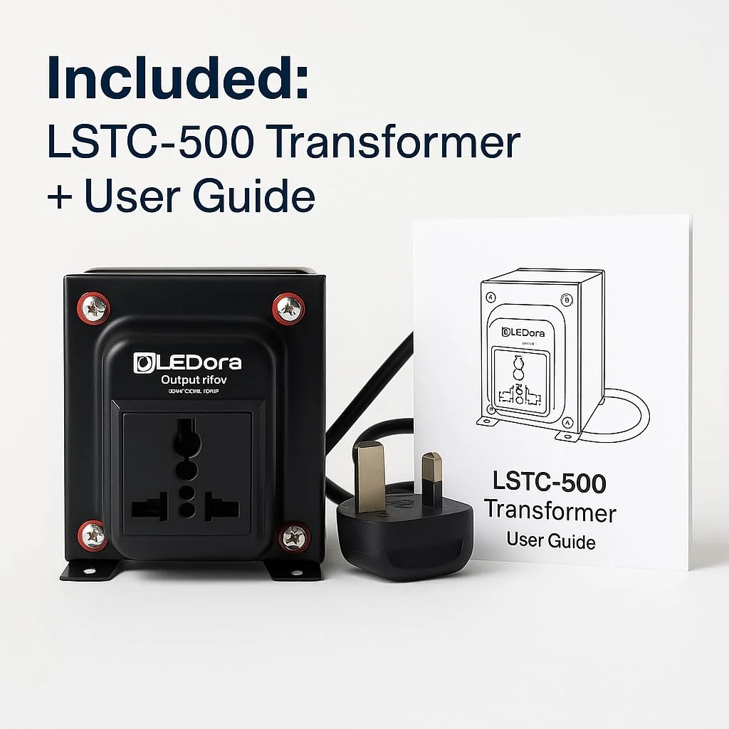ترانسفورماتور کاهنده ولتاژ LEDora LSTC-500 از 220 ولت به 110 ولت - مبدل برق 500 واتی سنگین برای لوازم خانگی ایالات متحده و ژاپن - طراحی ایمن و جمع و جور با محافظت حرارتی - دوشاخه UK - دارای گواهینامه CE ترانسفورماتور کاهنده ولتاژ LEDora LSTC-500 از 220 ولت به 110 ولت - مبدل برق 500 واتی سنگین برای لوازم خانگی ایالات متحده و ژاپن - طراحی ایمن و جمع و جور با محافظت حرارتی - دوشاخه UK - دارای گواهینامه CE