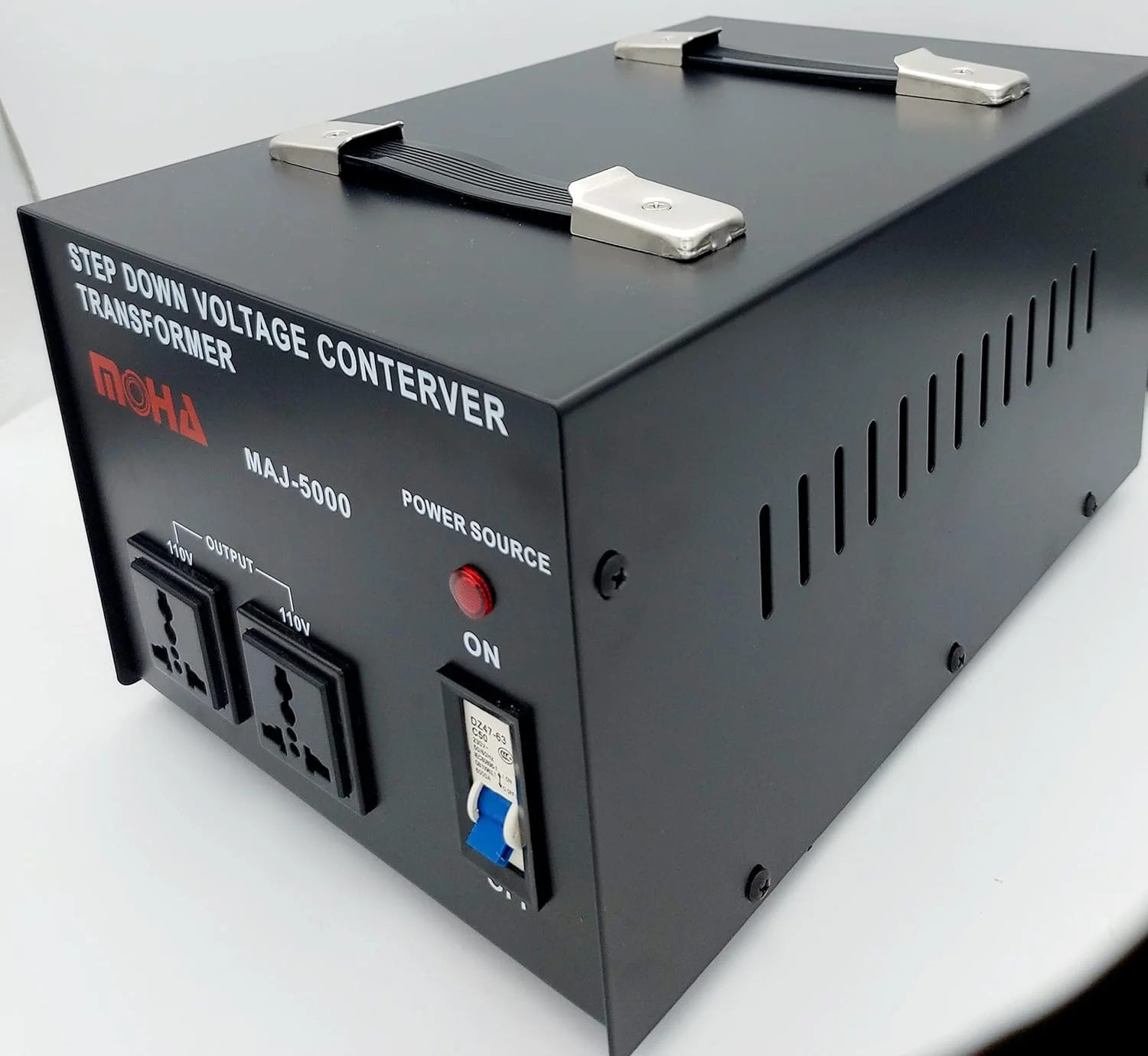 مبدل ولتاژ 5000 وات حداکثر MOHA - مبدل برق سنگین کاهنده AC 220V به AC 110V - محافظت از مدار - دارای گواهینامه CE