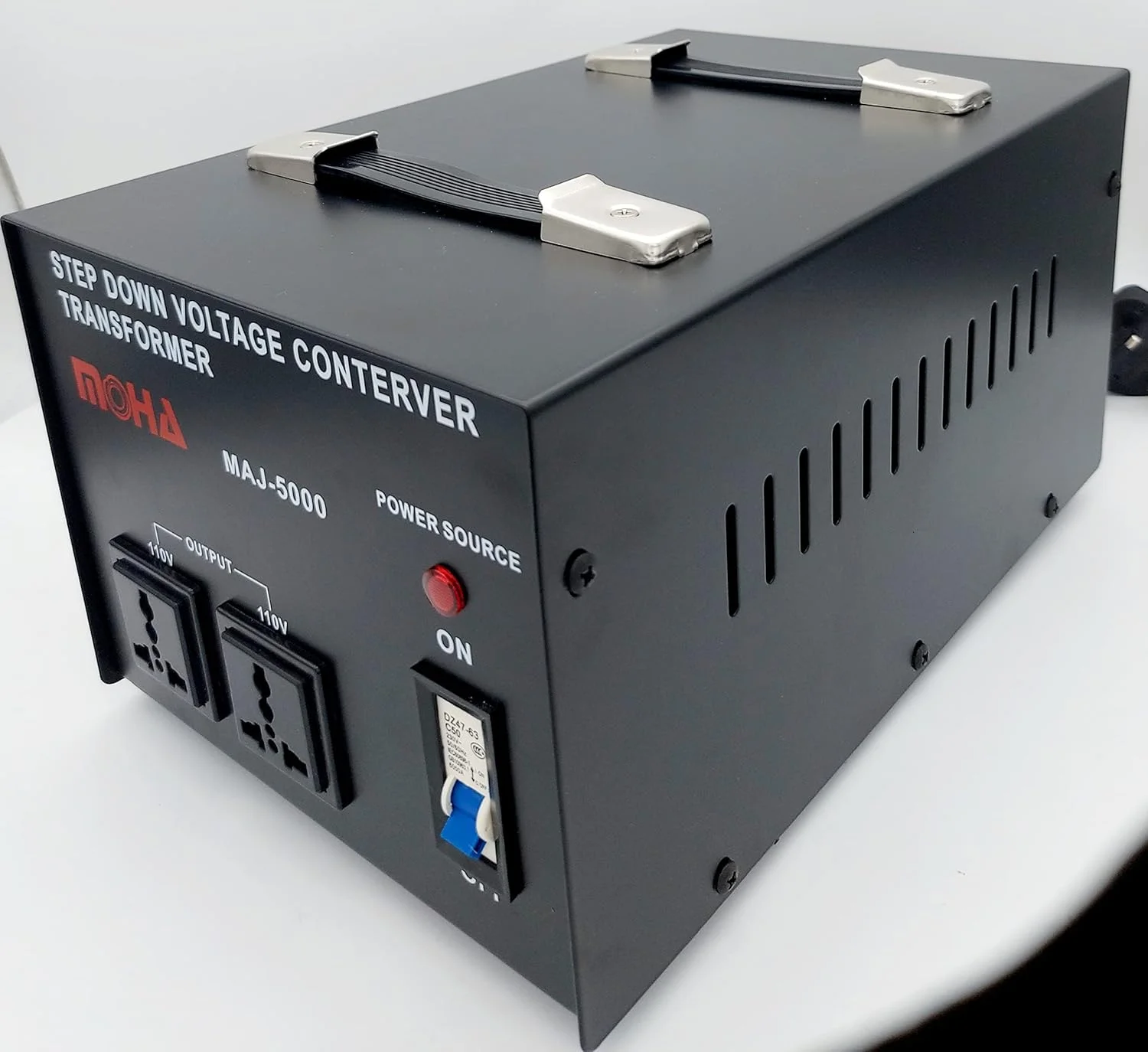 مبدل ولتاژ 5000 وات حداکثر MOHA - مبدل برق سنگین کاهنده AC 220V به AC 110V - محافظت از مدار - دارای گواهینامه CE