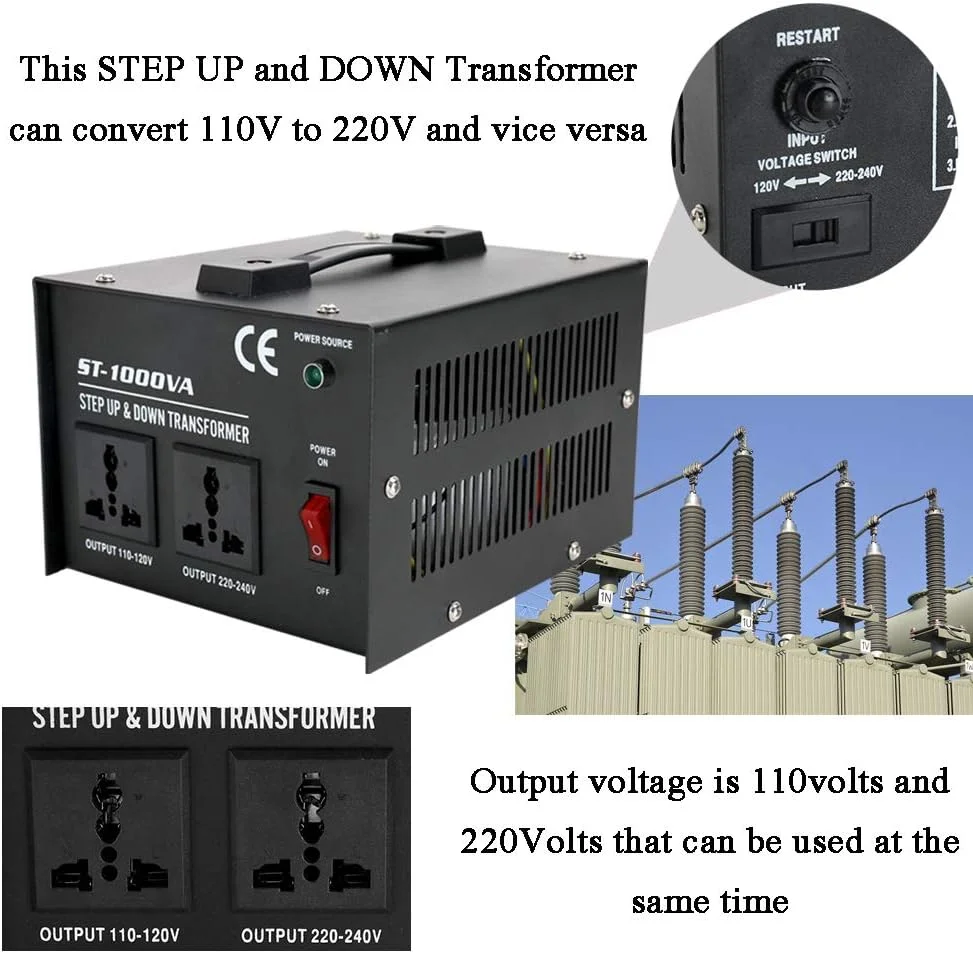 ترانسفورماتور افزاینده کاهنده هوشمند و کارآمد Andoer مدل ST-1000W مناسب برای لوازم برقی خانگی 220 ولت