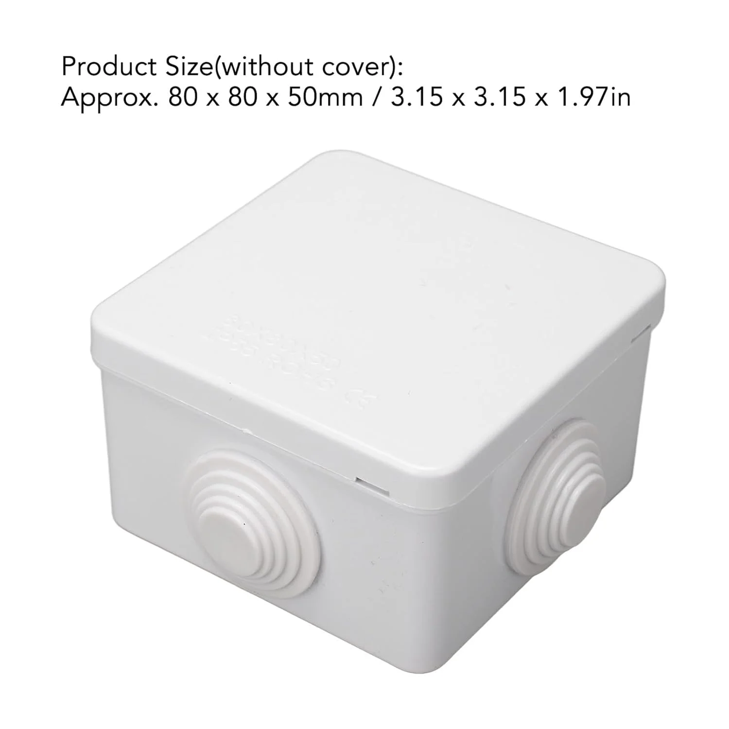 جعبه تقسیم NDNCZDHC، 2 عددی، جعبه برق داخلی و خارجی، جعبه پروژه الکتریکی پلاستیکی با درپوش لاستیکی، 80x80x50 میلی متر