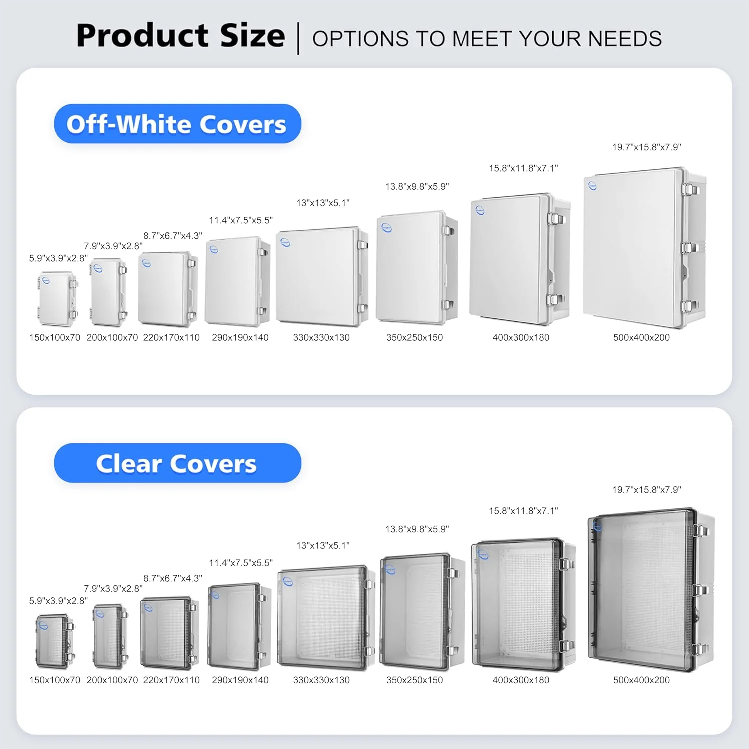 جعبه تقسیم ضد آب RTHIEAI با استاندارد IP67 برای فضای باز (200x100x70mm) با صفحه نصب، درب شفاف لولایی و براکت های دیواری - محفظه الکتریکی پلاستیکی ABS مقاوم در برابر آب و هوا برای پروژه های DIY (7.9"x3.9"x2.8")