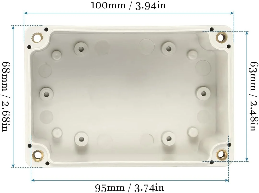 جعبه اتصال الکترونیکی QUARKZMAN، 100 x 68 x 50 میلی متر، جعبه های اتصال پلاستیکی مهر و موم شده، 1 عدد محفظه برای پروژه های الکتریکی، شفاف
