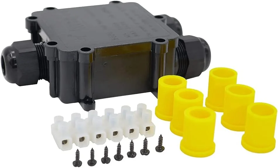 جعبه تقسیم ضد آب CENPEK مناسب فضای باز IP68، جعبه اتصال الکتریکی خارجی 3 طرفه بزرگتر، کانکتور کابل کواکسیال M25 با محدوده سیم 5 تا 15 میلی متر