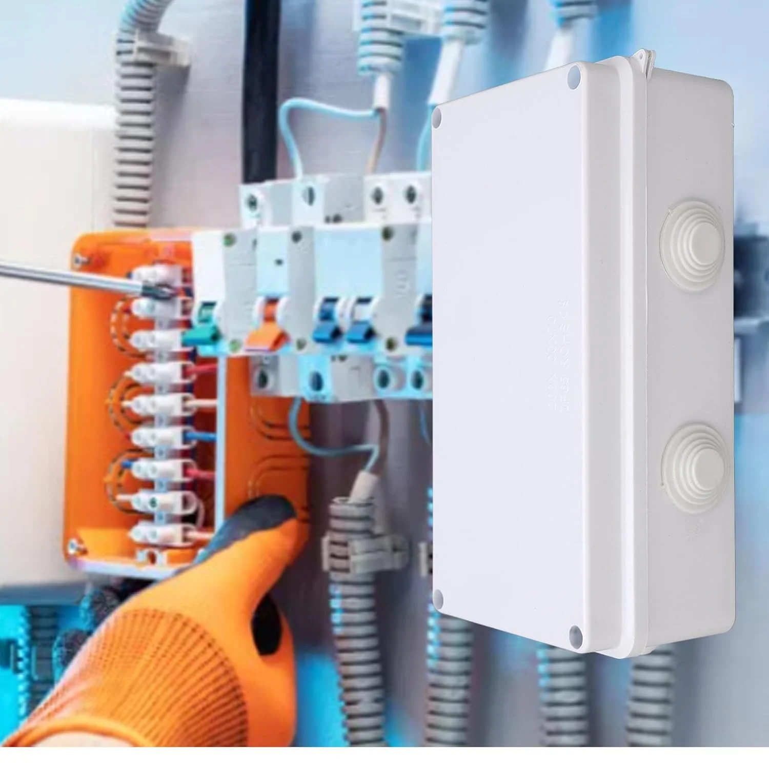 جعبه تقسیم برق NDNCZDHC، جعبه اتصال پلاستیکی ABS 200x100x70 میلی متر، محفظه پروژه الکتریکی با دوشاخه لاستیکی