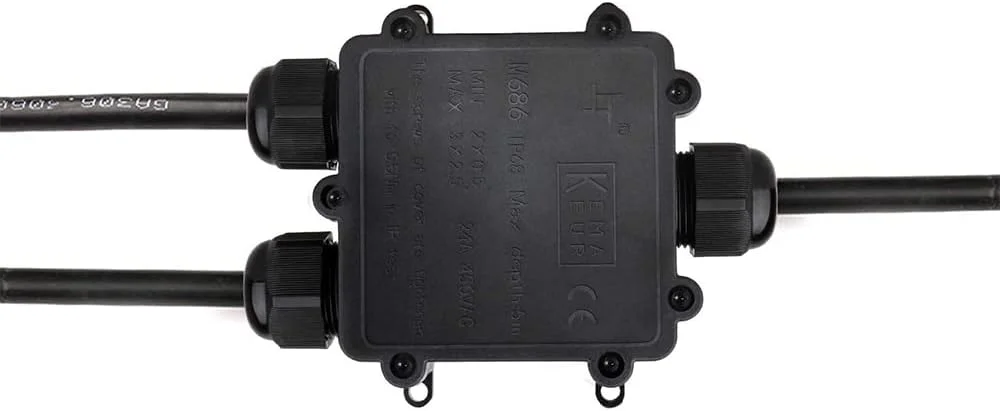 جعبه تقسیم ضد آب CENPEK مناسب فضای باز IP68، جعبه اتصال الکتریکی خارجی 3 طرفه بزرگتر، کانکتور کابل کواکسیال M25 با محدوده سیم 5 تا 15 میلی متر