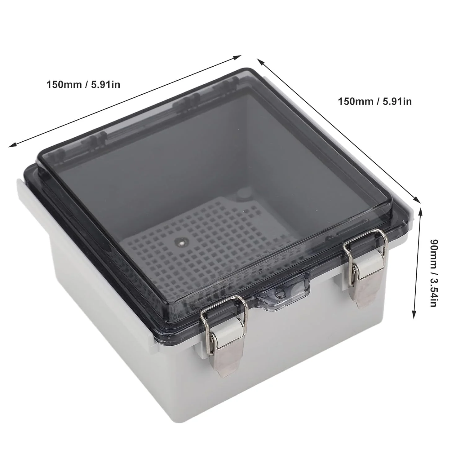 جعبه برق بیرونی NDNCZDHC، جعبه اتصال با پوشش شفاف 150x150x90 میلی متر، محفظه الکتریکی برای چراغ های محوطه چمن باغ