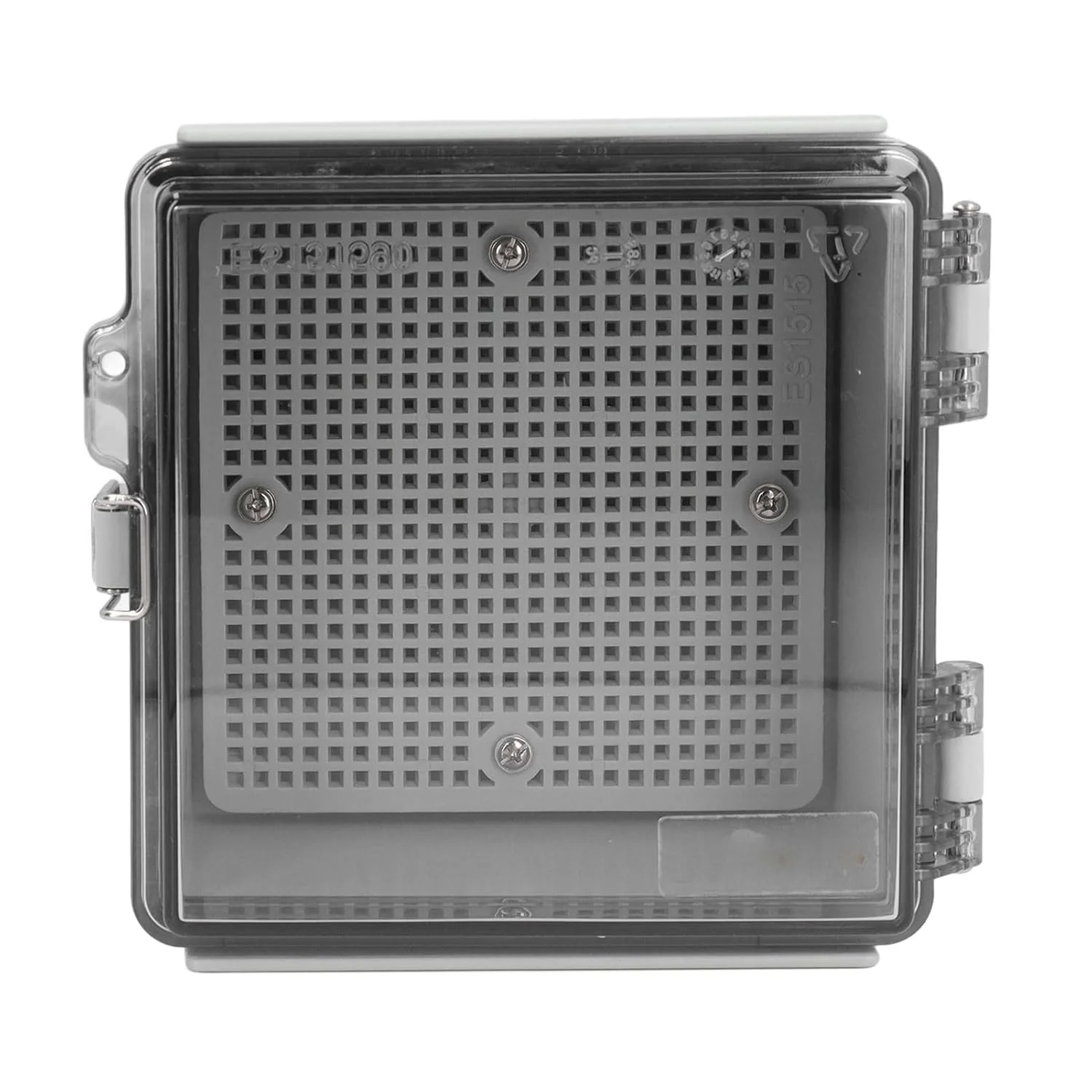 جعبه تقسیم ضد آب با درب لولایی شفاف IP67 پلاستیک ABS محفظه الکتریکی صفحه نصب برای کاربردهای فضای باز عایق ضربه قفل استیل ضد زنگ نصب آسان