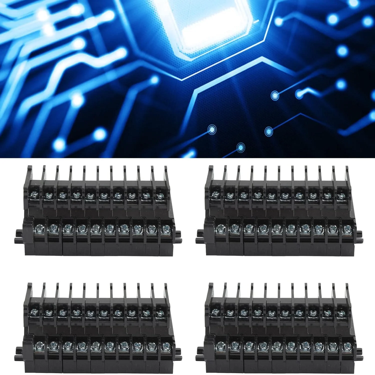 ترمینال پیچی KOSDFOGE، بلوک ترمینال دو لایه ترکیبی ریلی TBD-10 مس 10 آمپر/600 ولت، بلوک ترمینال مانع پیچی دو ردیفه برای لوازم خانگی مدارهای الکترونیکی