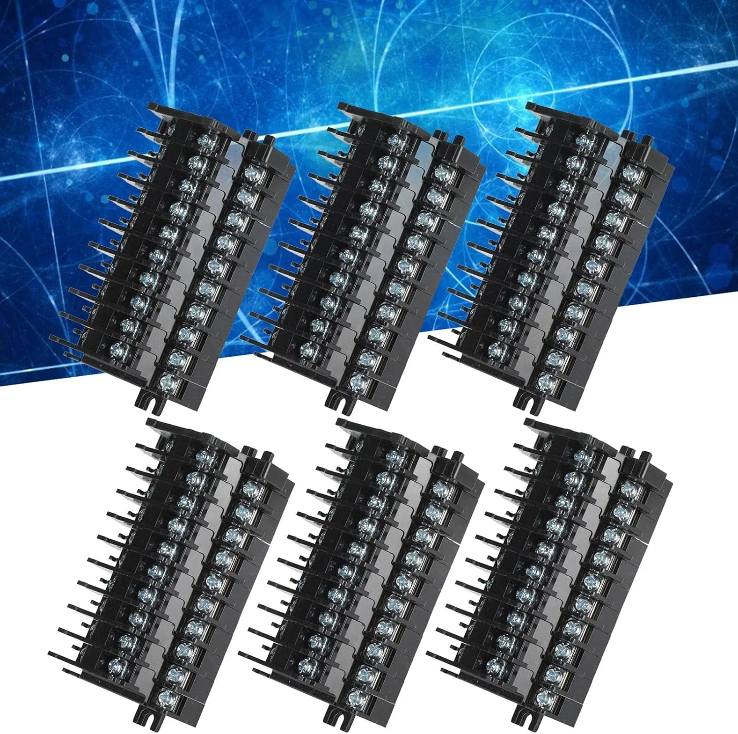 ترمینال پیچی KOSDFOGE، بلوک ترمینال دو لایه ترکیبی ریلی TBD-10 مس 10 آمپر/600 ولت، بلوک ترمینال مانع پیچی دو ردیفه برای لوازم خانگی مدارهای الکترونیکی