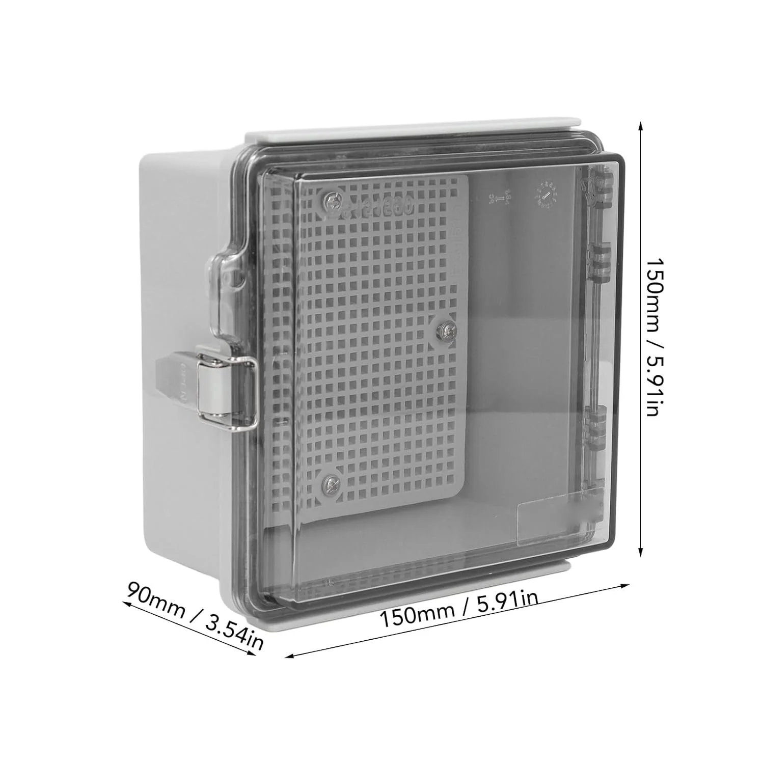 جعبه تقسیم ضد آب با درب لولایی شفاف IP67 پلاستیک ABS محفظه الکتریکی صفحه نصب برای کاربردهای فضای باز عایق ضربه قفل استیل ضد زنگ نصب آسان