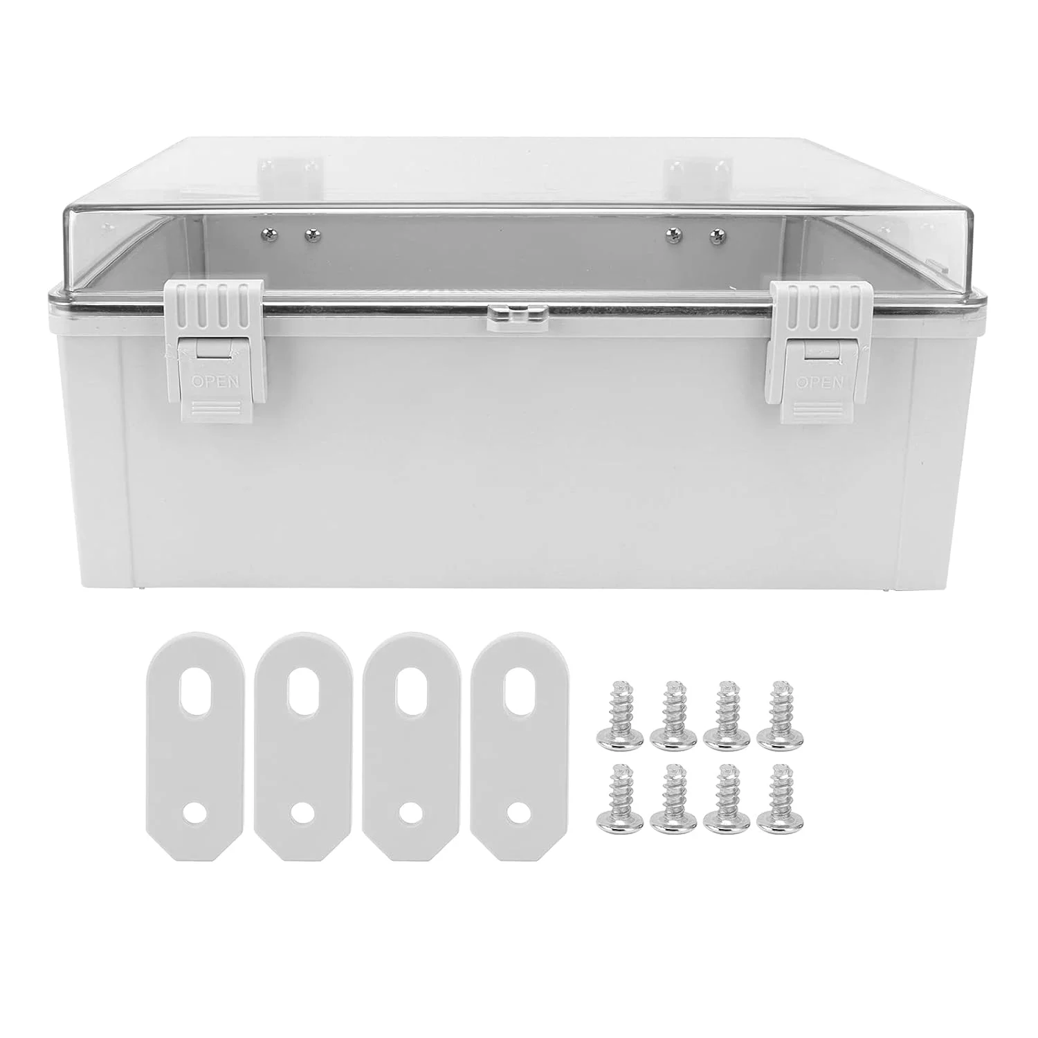 جعبه تقسیم برق الکتریکی، پلاستیک شفاف ضد آب، دارای استاندارد IP65/IP66 با سگک، محفظه الکتریکی ضد آب و هوا برای فضای باز