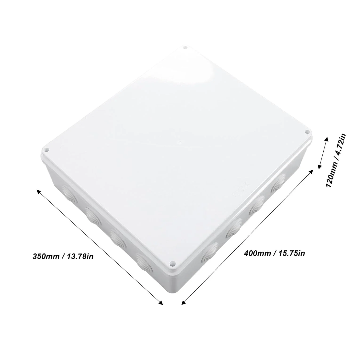 جعبه اتصال بیرونی Cryfokt، جعبه اتصال الکتریکی ضد آب ABS (400x350x120 میلی متر)، محفظه پروژه ضد گرد و غبار، جعبه پروژه الکتریکی از پیش سوراخ شده برای استفاده در داخل و خارج از منزل