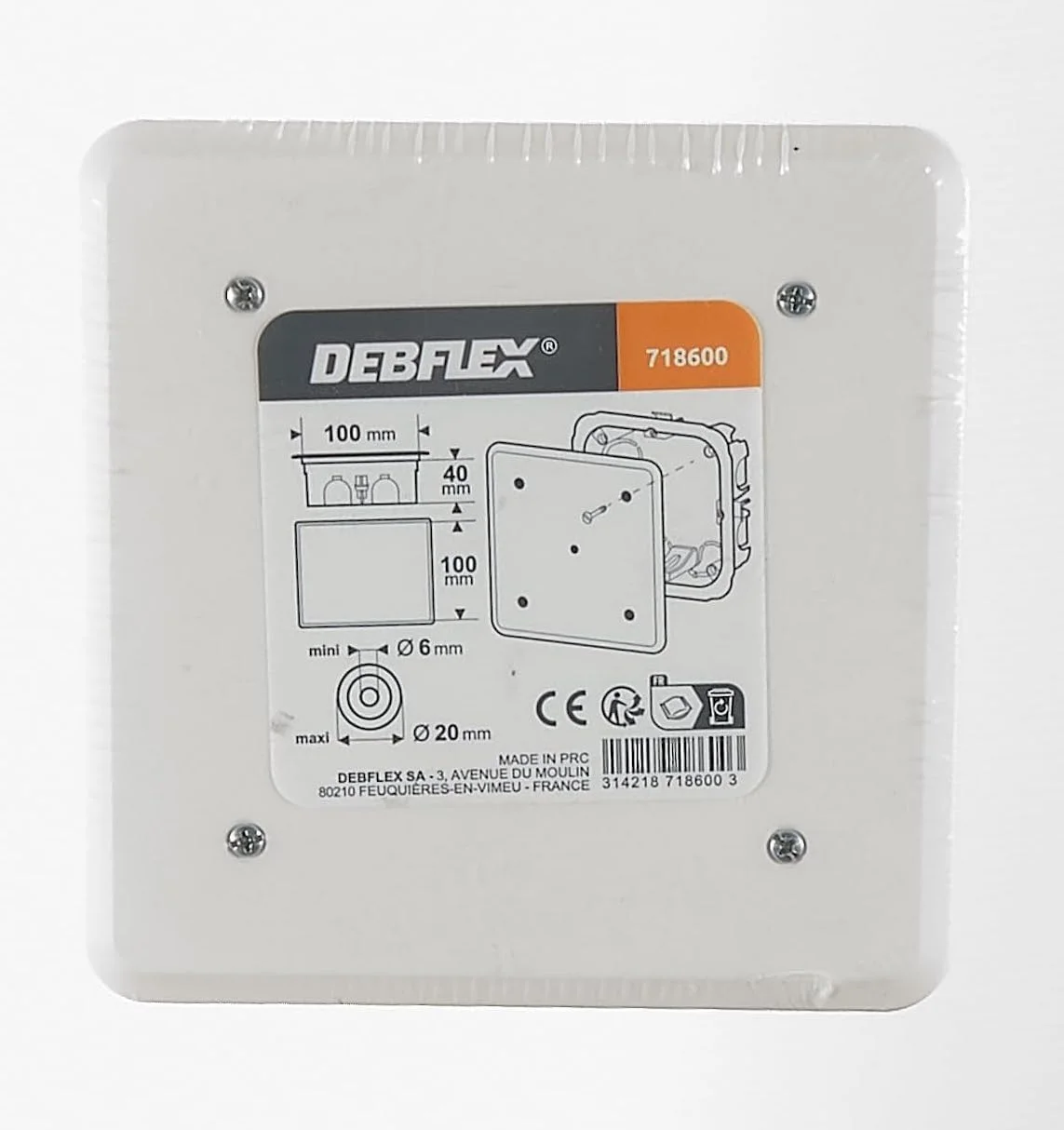جعبه تقسیم برق DEBFLEX - جعبه اتصال - جعبه تقسیم ضد آب فضای باز - جعبه تقسیم توکار مربعی / ابعاد 100 x 40 x 100 میلی متر / دیوار خشک - نارنجی جعبه تقسیم برق DEBFLEX - جعبه اتصال - جعبه تقسیم ضد آب فضای باز - جعبه تقسیم توکار مربعی / ابعاد 100 x 40 x 100 میلی متر / دیوار خشک - نارنجی