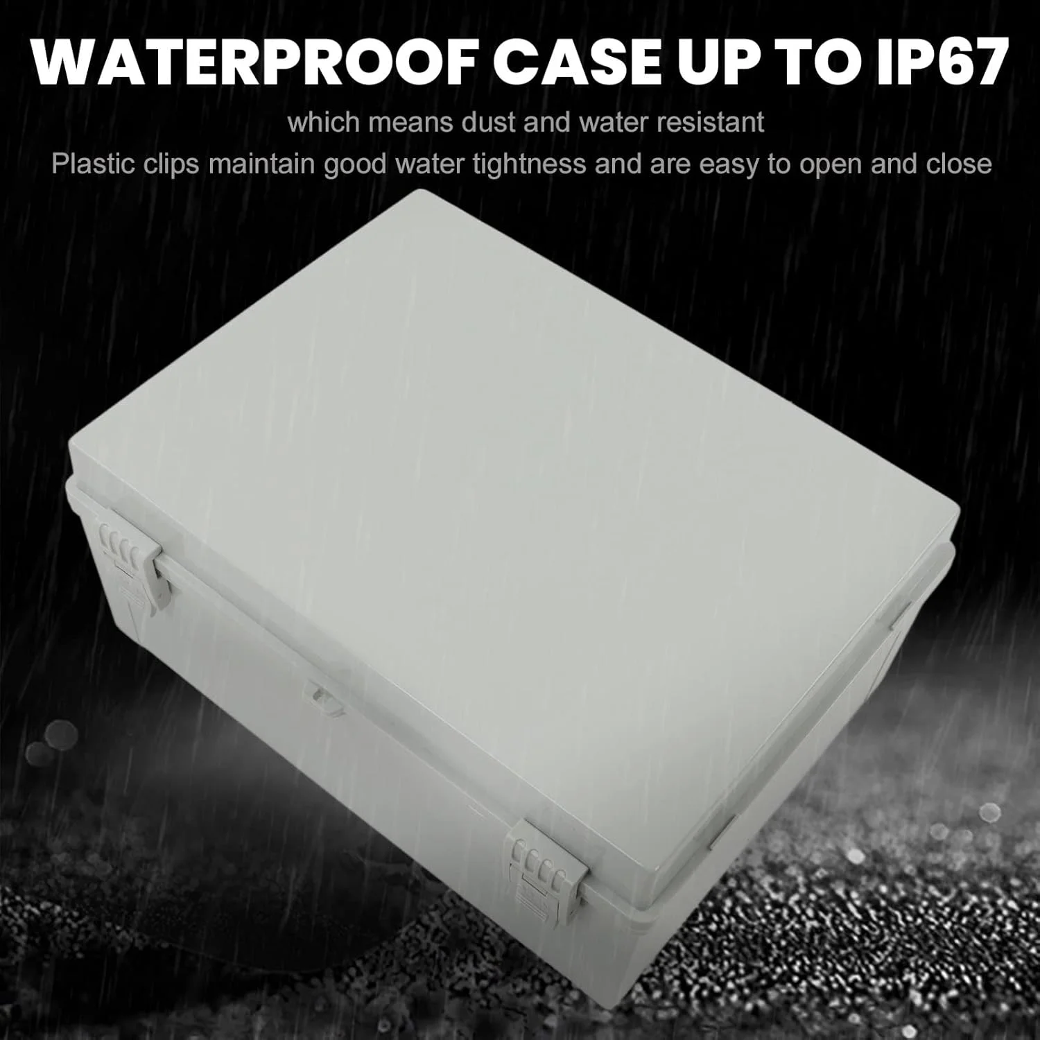 جعبه تقسیم برق ضد آب IP67 مناسب فضای باز با درب لولایی برای باغ و پروژههای DIY جعبه تقسیم برق ضد آب IP67 مناسب فضای باز با درب لولایی برای باغ و پروژههای DIY