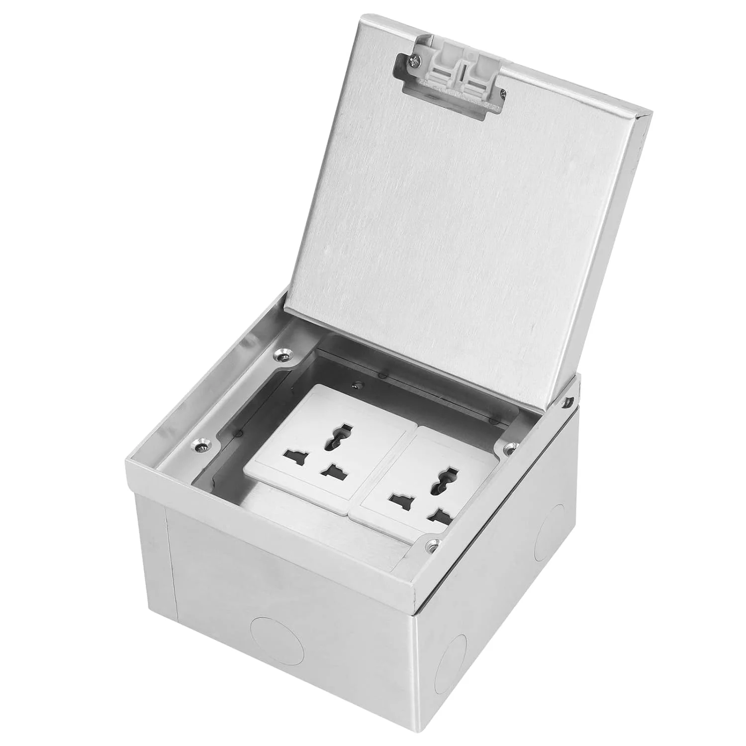 جعبه پریز کف DAUB، 13 آمپر AC250V، 2 پریز جهانی، استیل ضد زنگ، پریز کف توکار، جعبه پریز کف با جعبه اتصال و پوشش جعبه برای خانه، دفاتر، هتل ها جعبه پریز کف DAUB، 13 آمپر AC250V، 2 پریز جهانی، استیل ضد زنگ، پریز کف توکار، جعبه پریز کف با جعبه اتصال و پوشش جعبه برای خانه، دفاتر، هتل ها