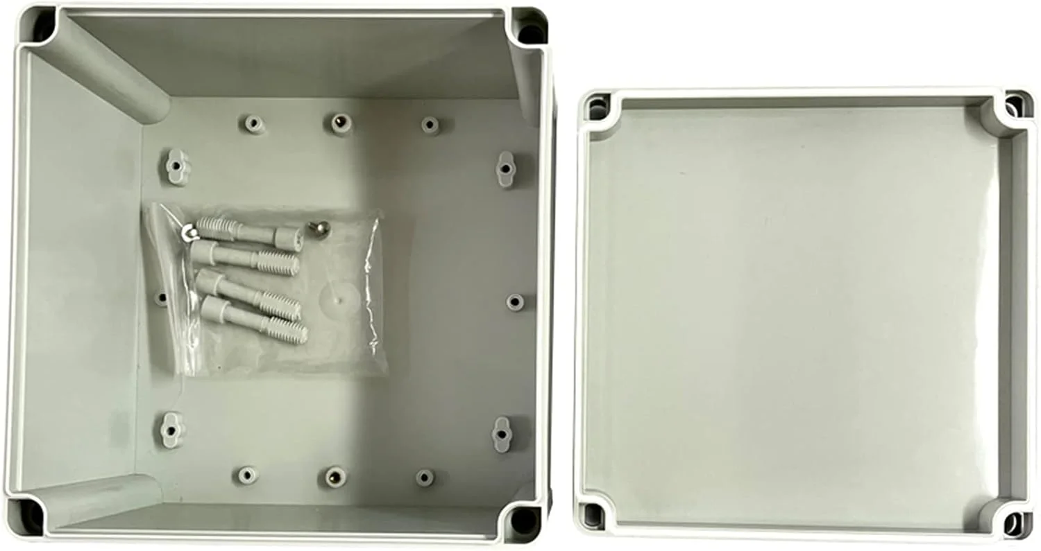 جعبه اتصال بیرونی DLRSET، 1 عدد 200x200x130 میلی متر جعبه پلاستیکی ضد آب برای فضای باز، جعبه پروژه الکترونیکی، جعبه اتصال ضد آب برای الکترونیک