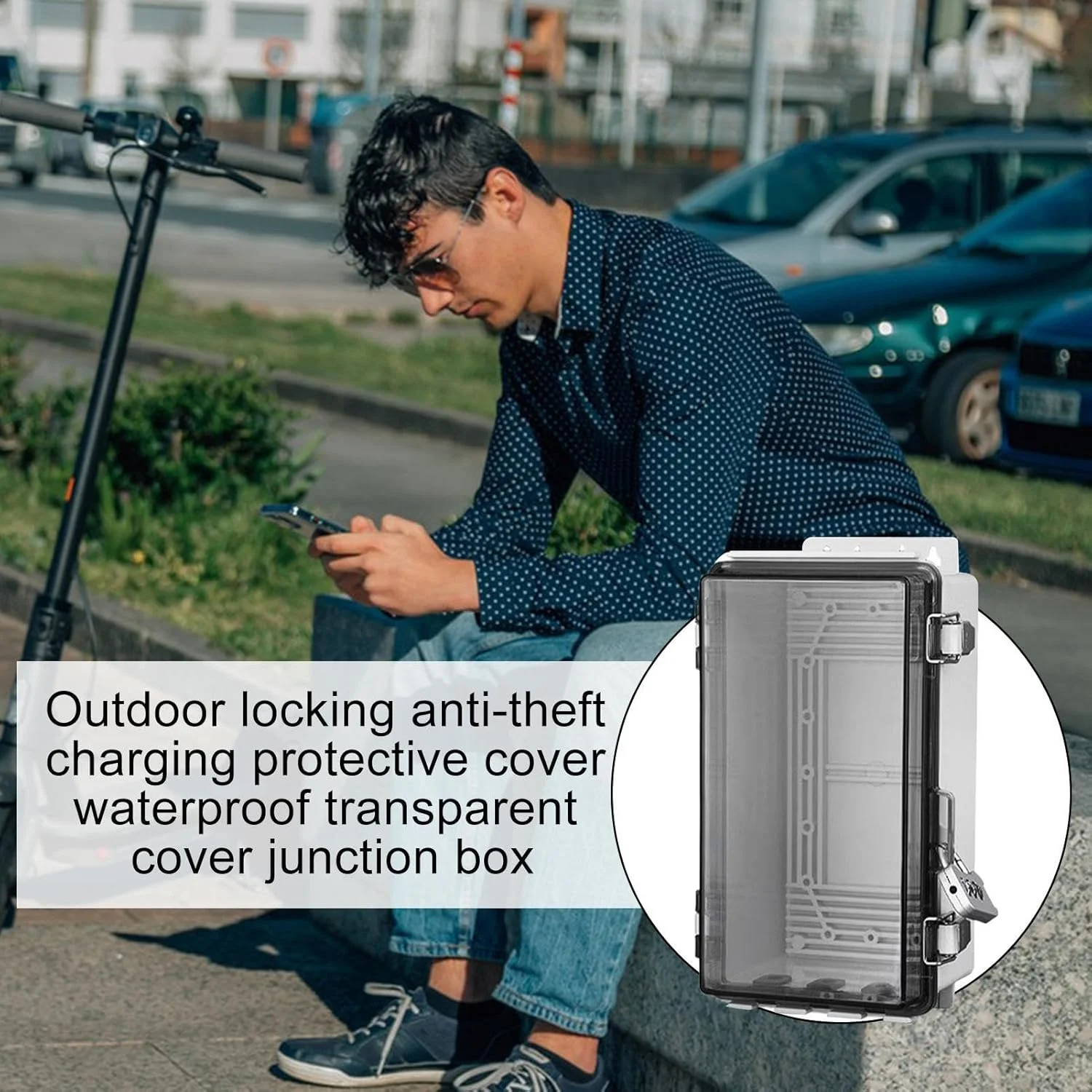 جعبه اتصال ضد آب - جعبه پریز برق با پوشش شفاف، جعبه ضد گرد و غبار با قفل برای پروژه های برق خانگی، امنیتی و الکترونیک در فضای باز