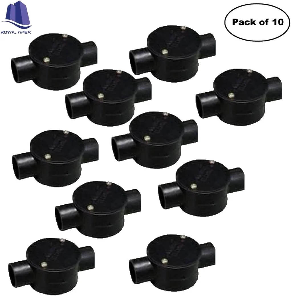 لوله و اتصالات پی وی سی رویال اپکس برای سیم کشی و کابل کشی برق داخلی و خارجی (بسته 10 عددی) (32 میلی متر، اتصال 2 طرفه)