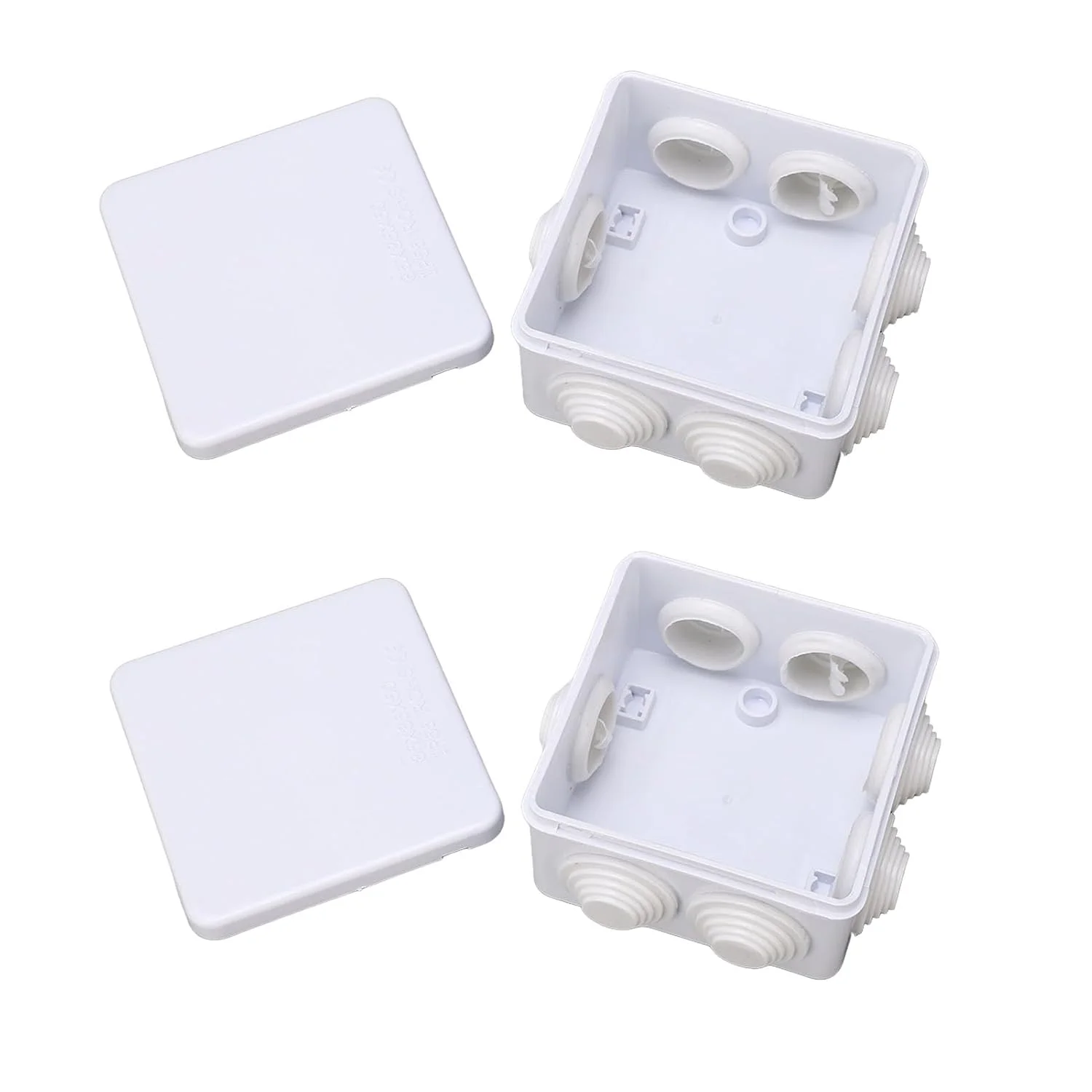 جعبه تقسیم برق 2 عددی پلاستیکی ABS IP55 ضد آب با سوراخ رزرو شده برای اتصالات تجهیزات الکتریکی